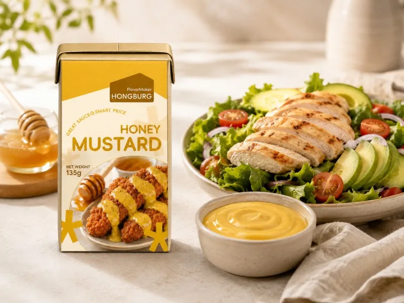 Saldus ir šilkinis medaus garstyčių padažas
